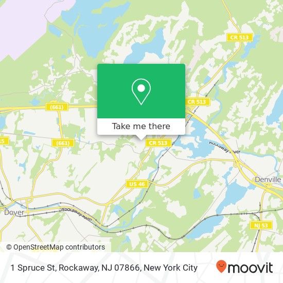 Mapa de 1 Spruce St, Rockaway, NJ 07866