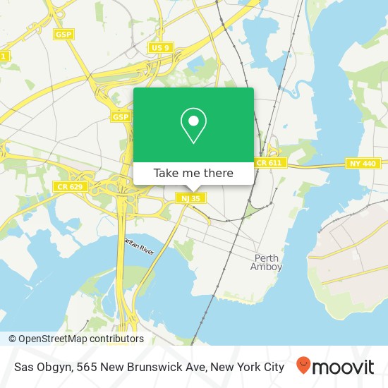 Mapa de Sas Obgyn, 565 New Brunswick Ave