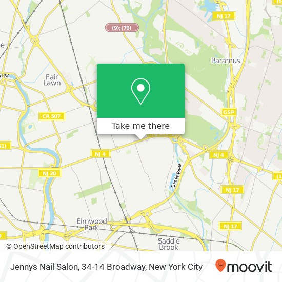 Mapa de Jennys Nail Salon, 34-14 Broadway