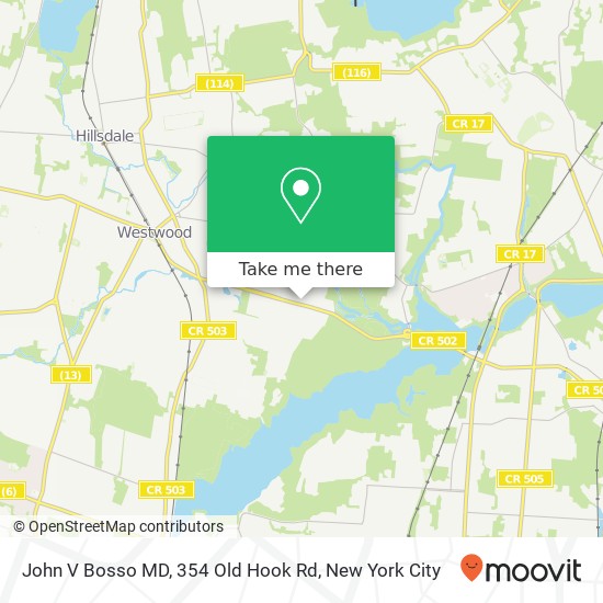 Mapa de John V Bosso MD, 354 Old Hook Rd