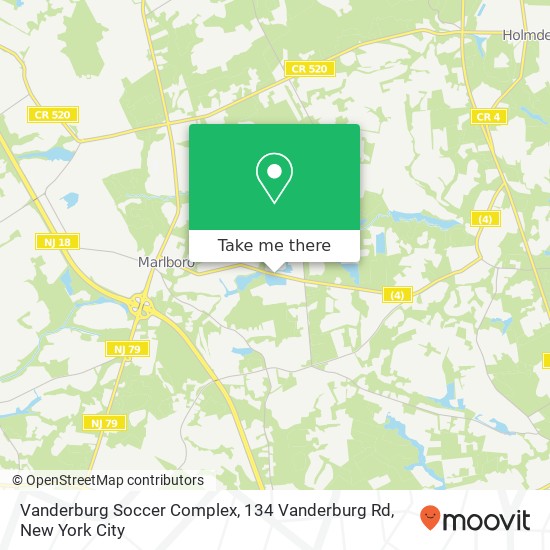 Mapa de Vanderburg Soccer Complex, 134 Vanderburg Rd