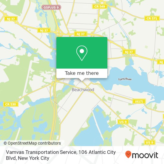 Vamvas Transportation Service, 106 Atlantic City Blvd map