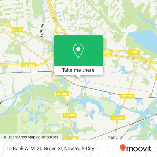 TD Bank ATM, 20 Grove St map