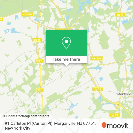 91 Carleton Pl (Carlton Pl), Morganville, NJ 07751 map