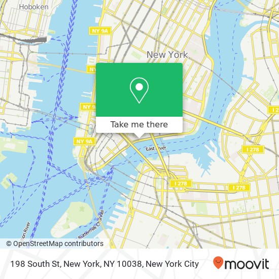 Mapa de 198 South St, New York, NY 10038