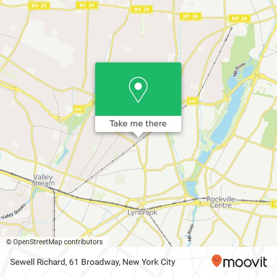 Sewell Richard, 61 Broadway map