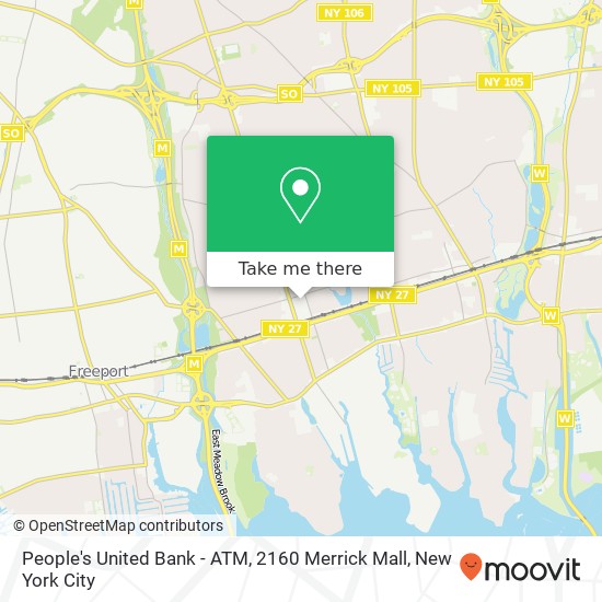 People's United Bank - ATM, 2160 Merrick Mall map