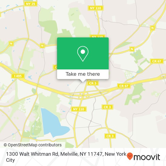 Mapa de 1300 Walt Whitman Rd, Melville, NY 11747