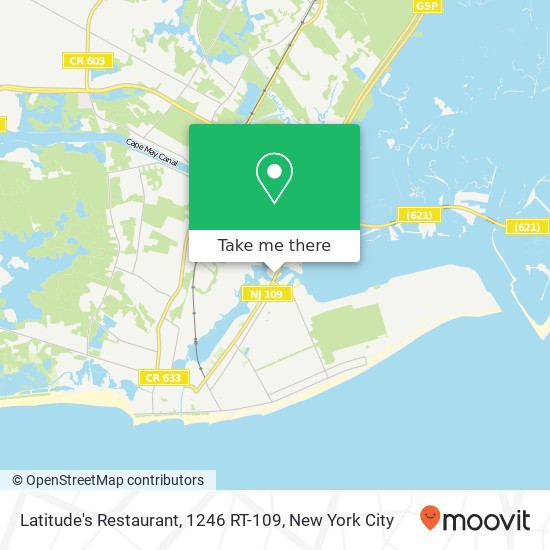 Mapa de Latitude's Restaurant, 1246 RT-109