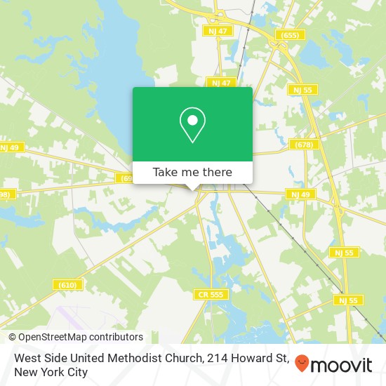 Mapa de West Side United Methodist Church, 214 Howard St