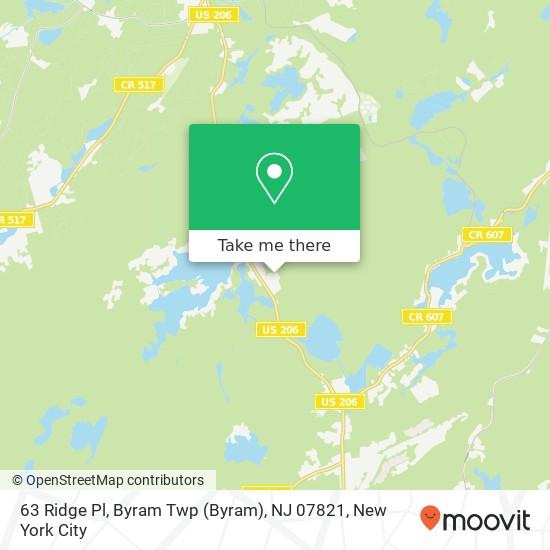 Mapa de 63 Ridge Pl, Byram Twp (Byram), NJ 07821