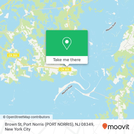 Mapa de Brown St, Port Norris (PORT NORRIS), NJ 08349