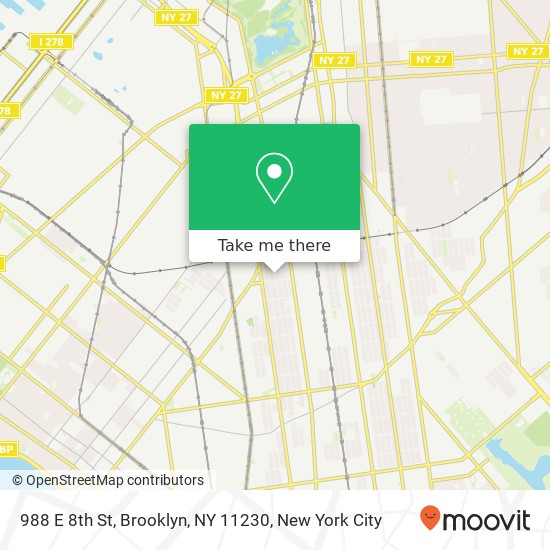 Mapa de 988 E 8th St, Brooklyn, NY 11230