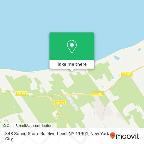 Mapa de 348 Sound Shore Rd, Riverhead, NY 11901