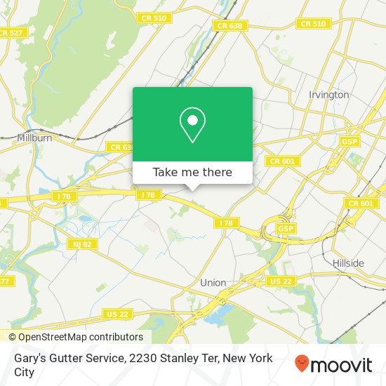Gary's Gutter Service, 2230 Stanley Ter map