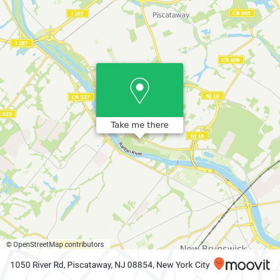 Mapa de 1050 River Rd, Piscataway, NJ 08854