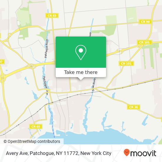 Avery Ave, Patchogue, NY 11772 map