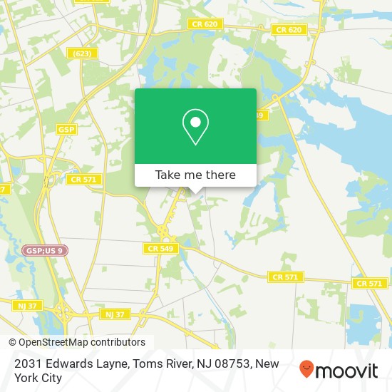 Mapa de 2031 Edwards Layne, Toms River, NJ 08753