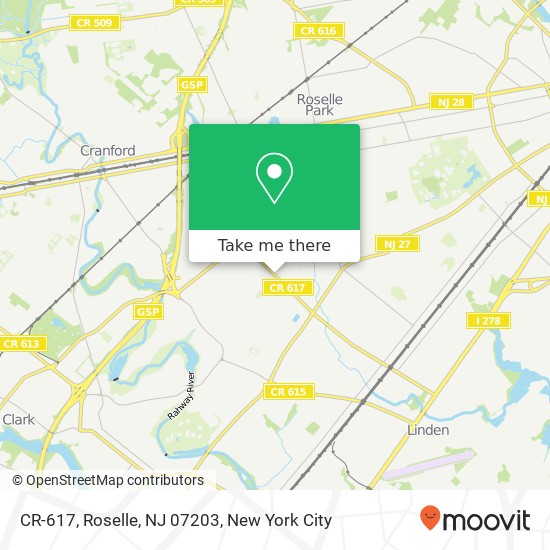 Mapa de CR-617, Roselle, NJ 07203