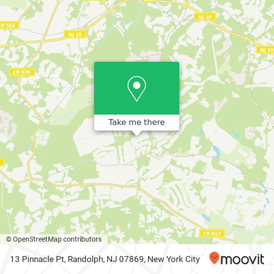 Mapa de 13 Pinnacle Pt, Randolph, NJ 07869