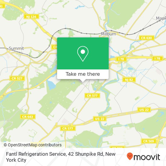 Mapa de Fantl Refrigeration Service, 42 Shunpike Rd