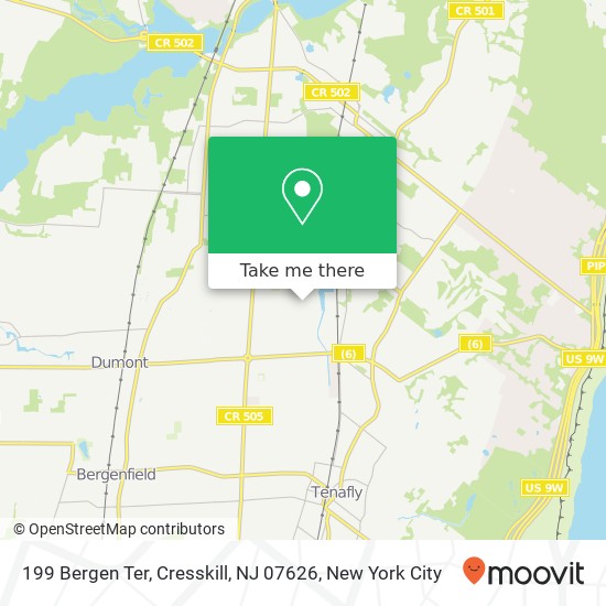 Mapa de 199 Bergen Ter, Cresskill, NJ 07626