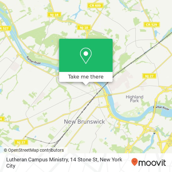 Mapa de Lutheran Campus Ministry, 14 Stone St