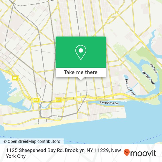 1125 Sheepshead Bay Rd, Brooklyn, NY 11229 map