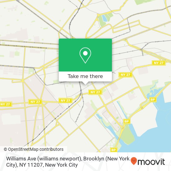 Mapa de Williams Ave (williams newport), Brooklyn (New York City), NY 11207