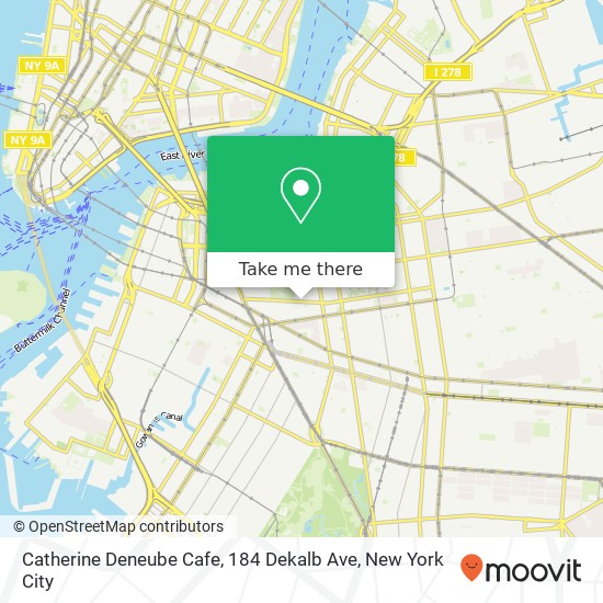 Mapa de Catherine Deneube Cafe, 184 Dekalb Ave