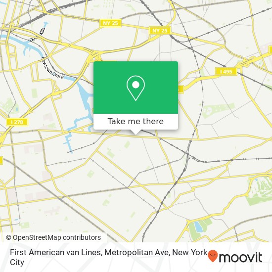 Mapa de First American van Lines, Metropolitan Ave