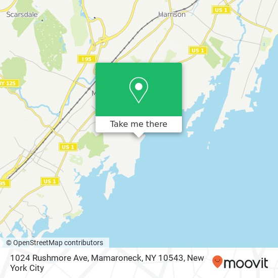 Mapa de 1024 Rushmore Ave, Mamaroneck, NY 10543