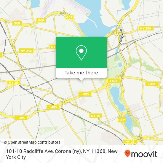 Mapa de 101-10 Radcliffe Ave, Corona (ny), NY 11368