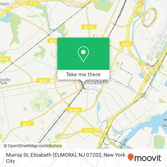 Mapa de Murray St, Elizabeth (ELMORA), NJ 07202