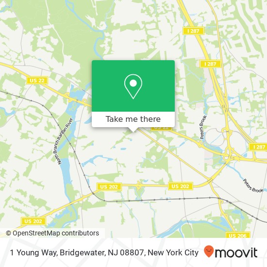 Mapa de 1 Young Way, Bridgewater, NJ 08807