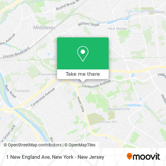 Mapa de 1 New England Ave