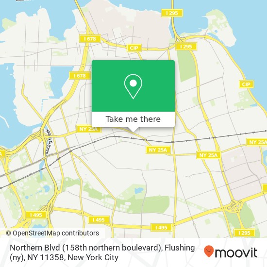 Northern Blvd (158th northern boulevard), Flushing (ny), NY 11358 map