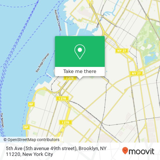 Mapa de 5th Ave (5th avenue 49th street), Brooklyn, NY 11220