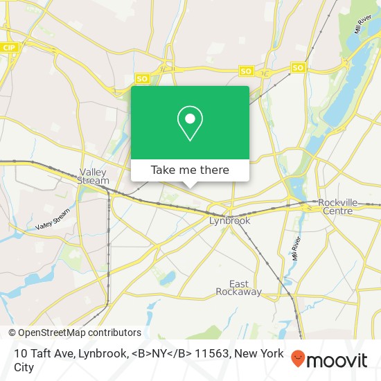 Mapa de 10 Taft Ave, Lynbrook, <B>NY< / B> 11563