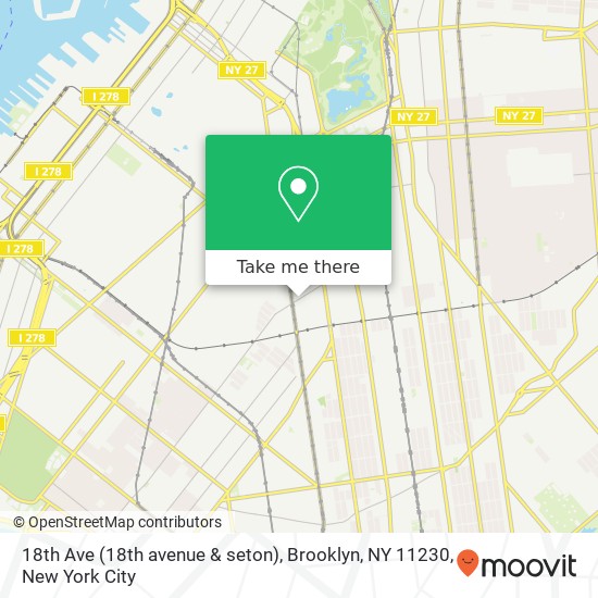 18th Ave (18th avenue & seton), Brooklyn, NY 11230 map