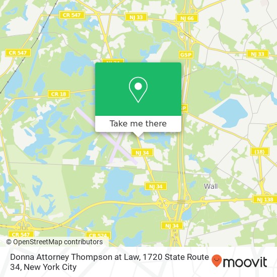 Donna Attorney Thompson at Law, 1720 State Route 34 map