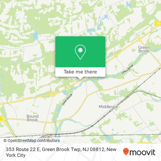 Mapa de 353 Route 22 E, Green Brook Twp, NJ 08812