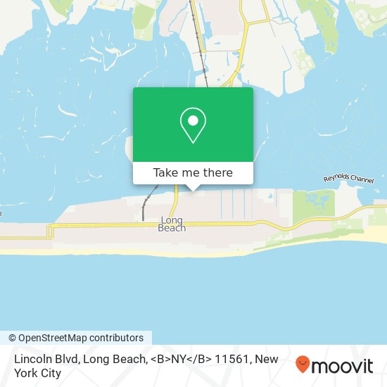 Mapa de Lincoln Blvd, Long Beach, <B>NY< / B> 11561