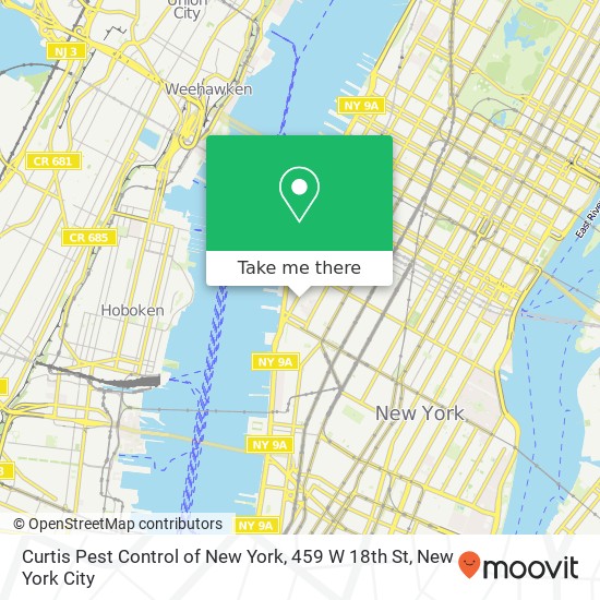 Mapa de Curtis Pest Control of New York, 459 W 18th St