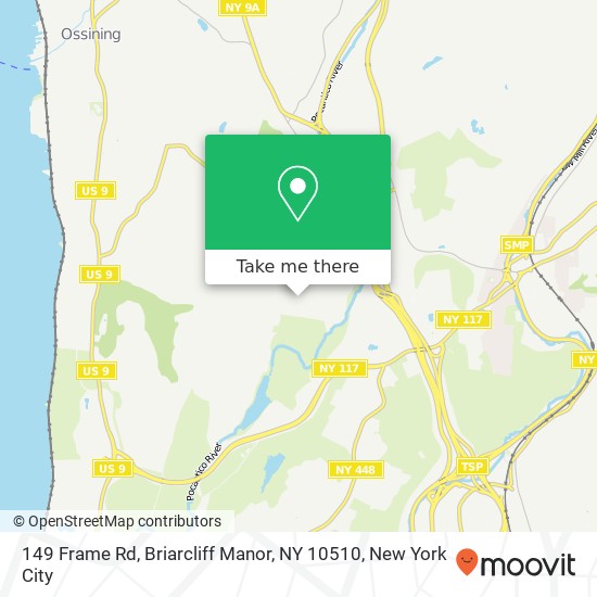 Mapa de 149 Frame Rd, Briarcliff Manor, NY 10510