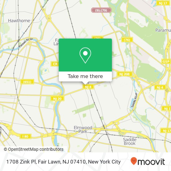 1708 Zink Pl, Fair Lawn, NJ 07410 map