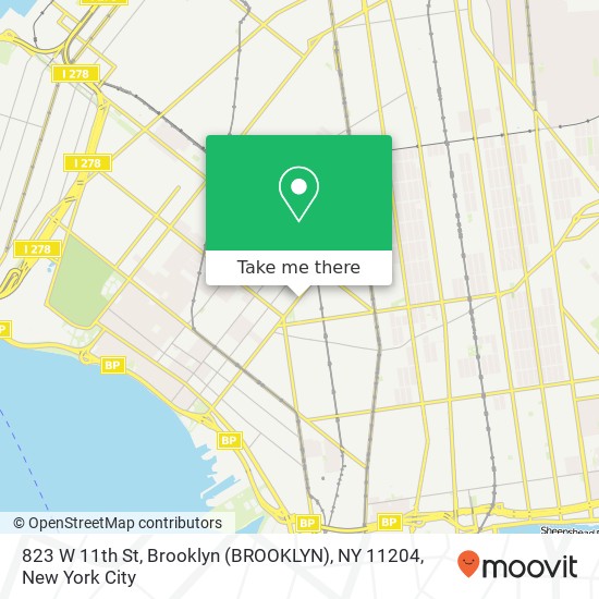 Mapa de 823 W 11th St, Brooklyn (BROOKLYN), NY 11204