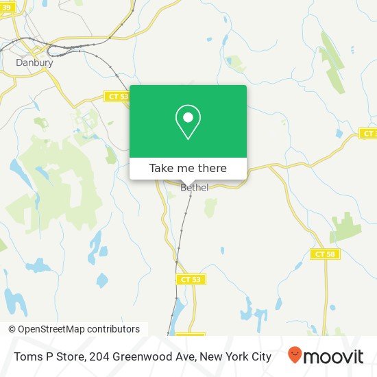 Mapa de Toms P Store, 204 Greenwood Ave