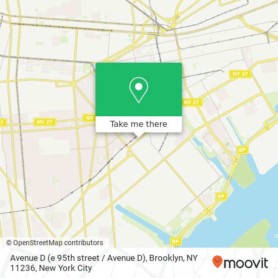 Mapa de Avenue D (e 95th street / Avenue D), Brooklyn, NY 11236