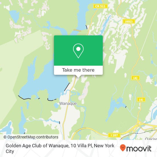 Mapa de Golden Age Club of Wanaque, 10 Villa Pl